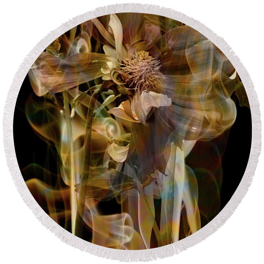 Dahlia Round Beach Towel featuring the photograph Given Natures by Cynthia Dickinson
