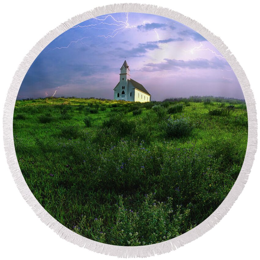 South Dakota Round Beach Towel featuring the photograph God's Country by Aaron J Groen