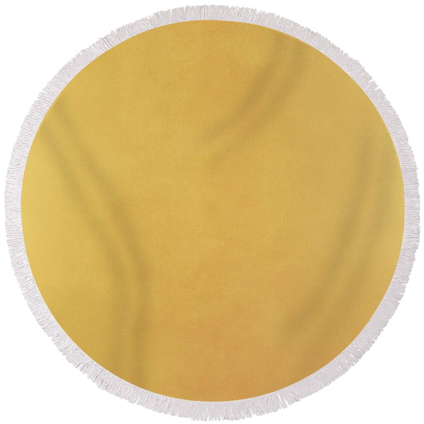 Minimalist Round Beach Towel featuring the painting Gold Dust by Tamara Nelson