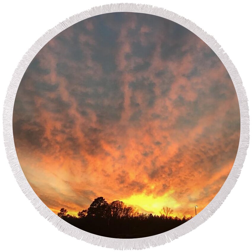Sunset Round Beach Towel featuring the photograph Good Evening Sunset #1 by Catherine Wilson