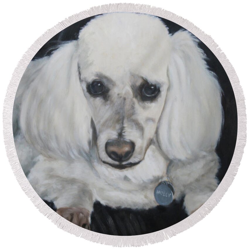 Molly Round Beach Towel featuring the painting Good Golly Miss Molly by Todd Cooper