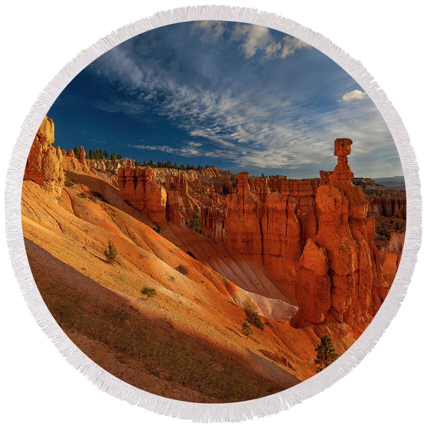 50s Round Beach Towel featuring the photograph Good Morning Bryce by Edgars Erglis
