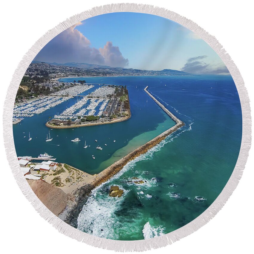  Beach Round Beach Towel featuring the photograph Gorgeous Clouds Over Dana Point by Marcus Jones