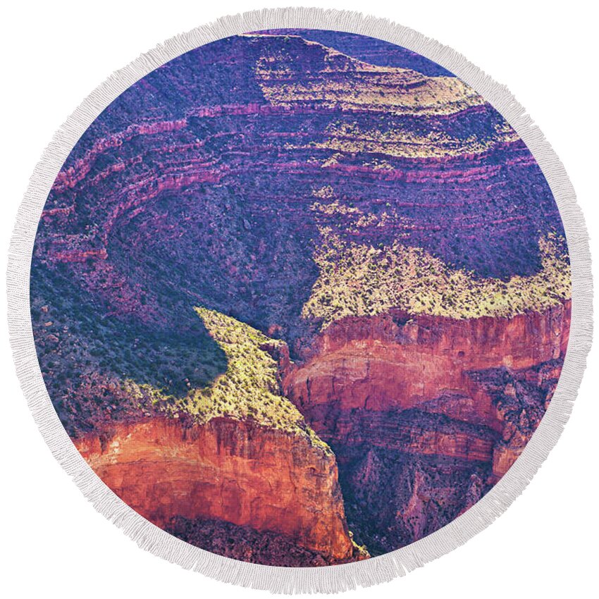 Grand Canyon National Park Round Beach Towel featuring the photograph Grand Canyon Arizona 9 by Tatiana Travelways