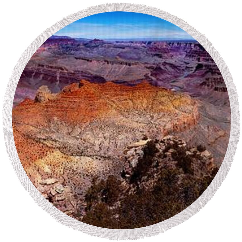 Grand Canyon Round Beach Towel featuring the photograph Grand Canyon by Darcy Dietrich