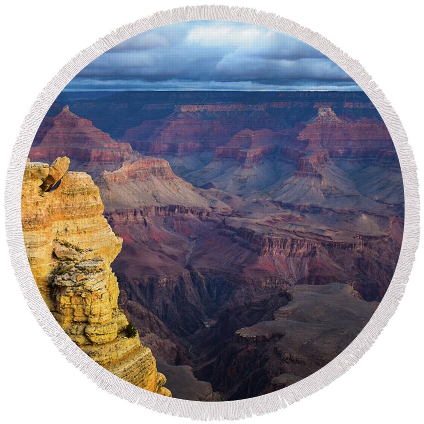 Grand Canyon Round Beach Towel featuring the photograph Grand Canyon Morning by Susie Loechler