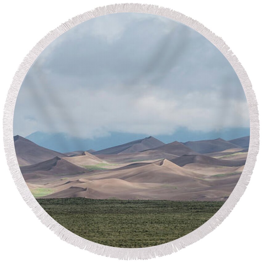 Colorado Round Beach Towel featuring the photograph Great Sand Dunes National Park by Travel Quest Photography