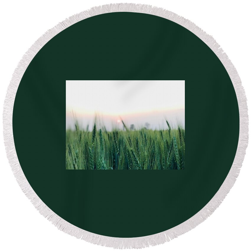 Lanscape Round Beach Towel featuring the photograph Greenery by Prashant Dalal