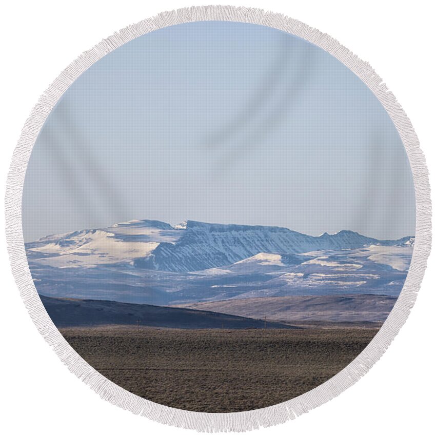 Landscape Round Beach Towel featuring the photograph Harney County Landscape 2023 by Belinda Greb