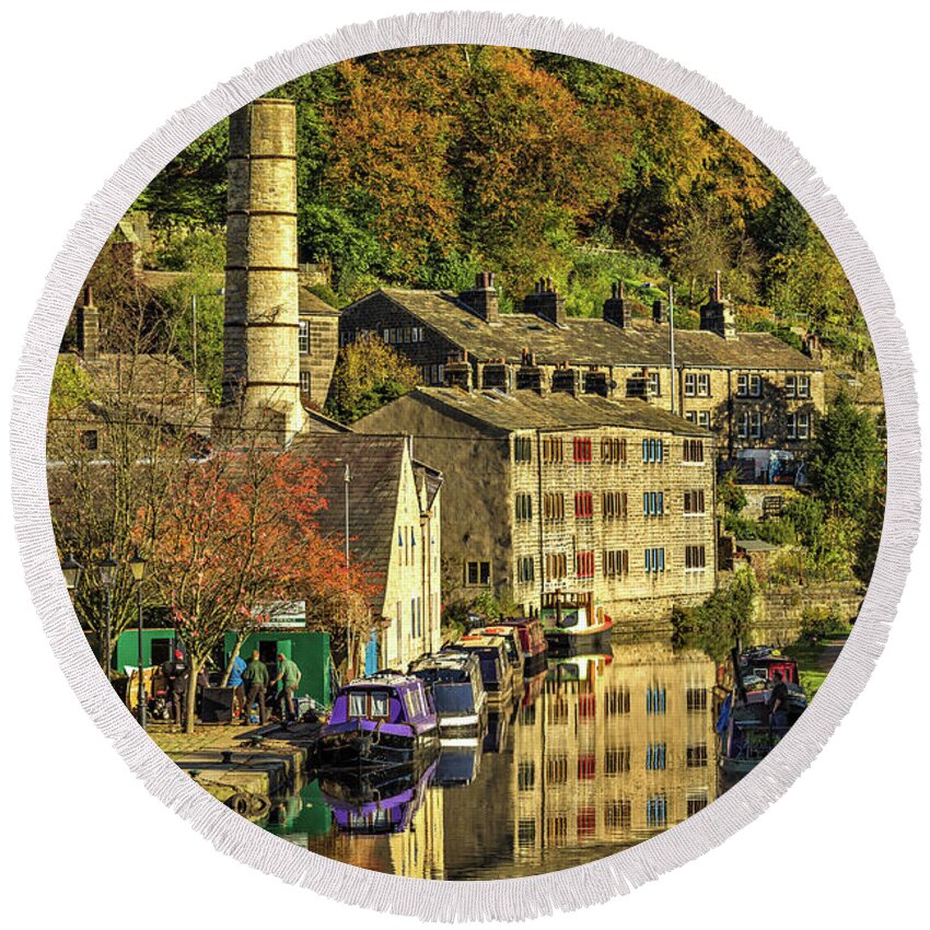 Uk Round Beach Towel featuring the photograph Hebden Bridge, West Yorkshire by Tom Holmes Photography