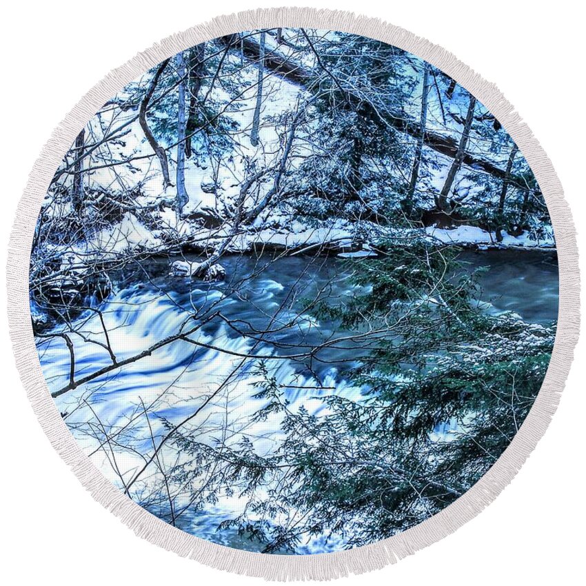  Round Beach Towel featuring the photograph Henry Church Falls by Brad Nellis