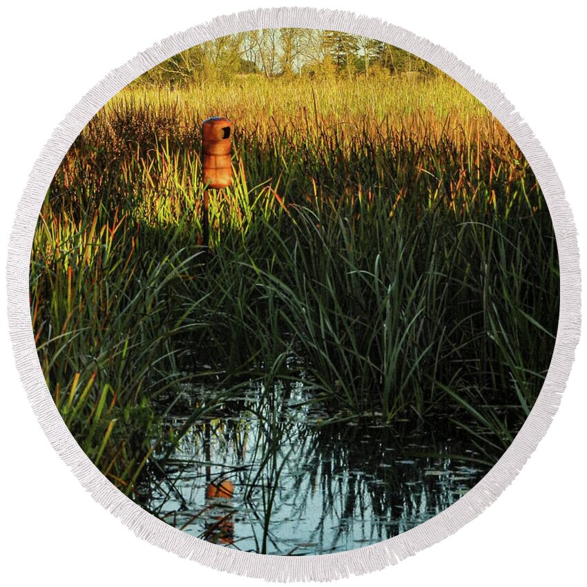 Landscape Round Beach Towel featuring the photograph Home by Susie Loechler