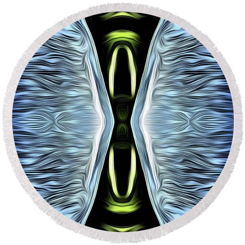 Abstract Art Round Beach Towel featuring the digital art Hourglass Abstract by Ronald Mills
