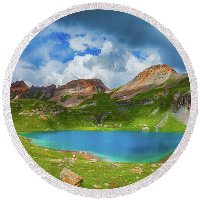 Ice Lake Round Beach Towel featuring the photograph Ice Lake Summer by Darren White