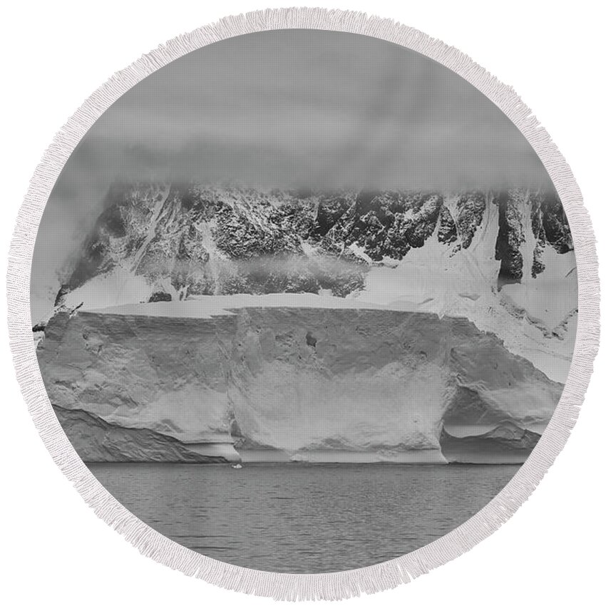 Antarctica Round Beach Towel featuring the photograph Iceberg Ahead by Brian Kamprath