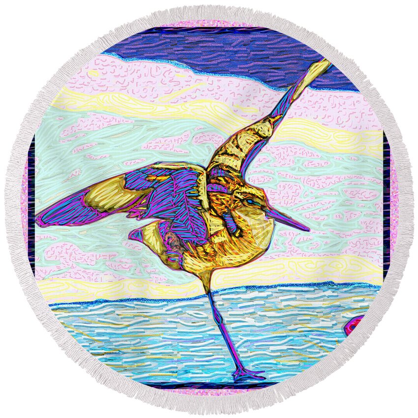 St. Augustine Round Beach Towel featuring the digital art In Flight by Rod Whyte