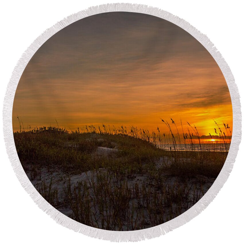 Into A New Day Prints Round Beach Towel featuring the photograph Into A New Day by John Harding