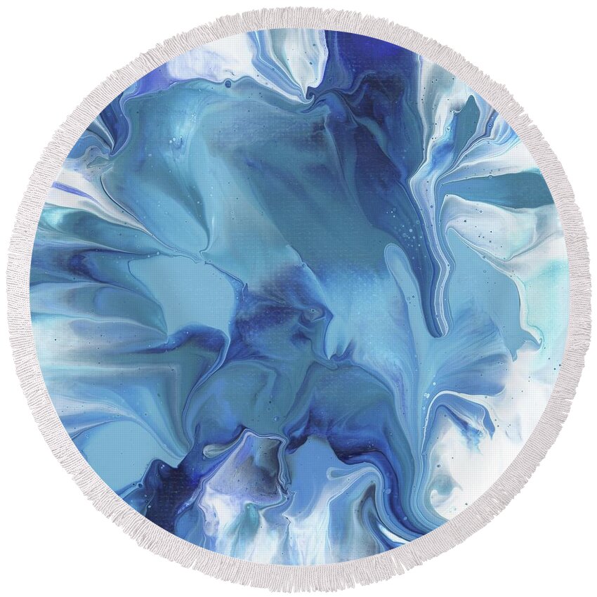Acrylic Round Beach Towel featuring the painting Into Light 2 of 3 by Valerie Valentine