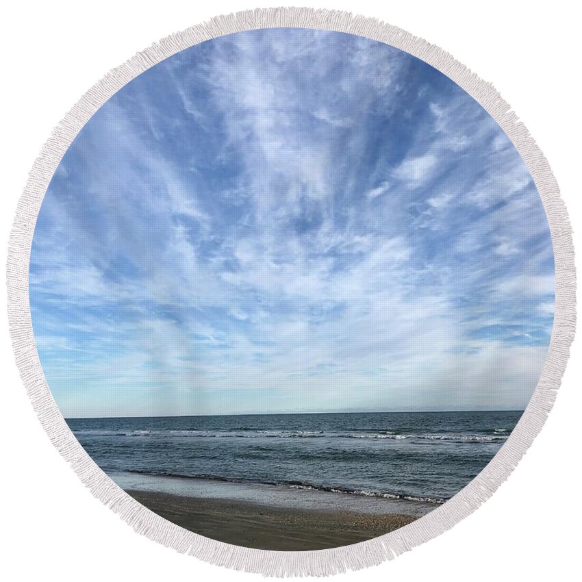 Isle Of Palms Round Beach Towel featuring the photograph Isle of Palms by Flavia Westerwelle