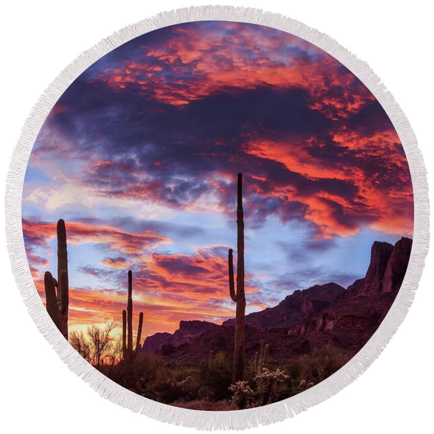 American Southwest Round Beach Towel featuring the photograph It is Accomplished by Rick Furmanek