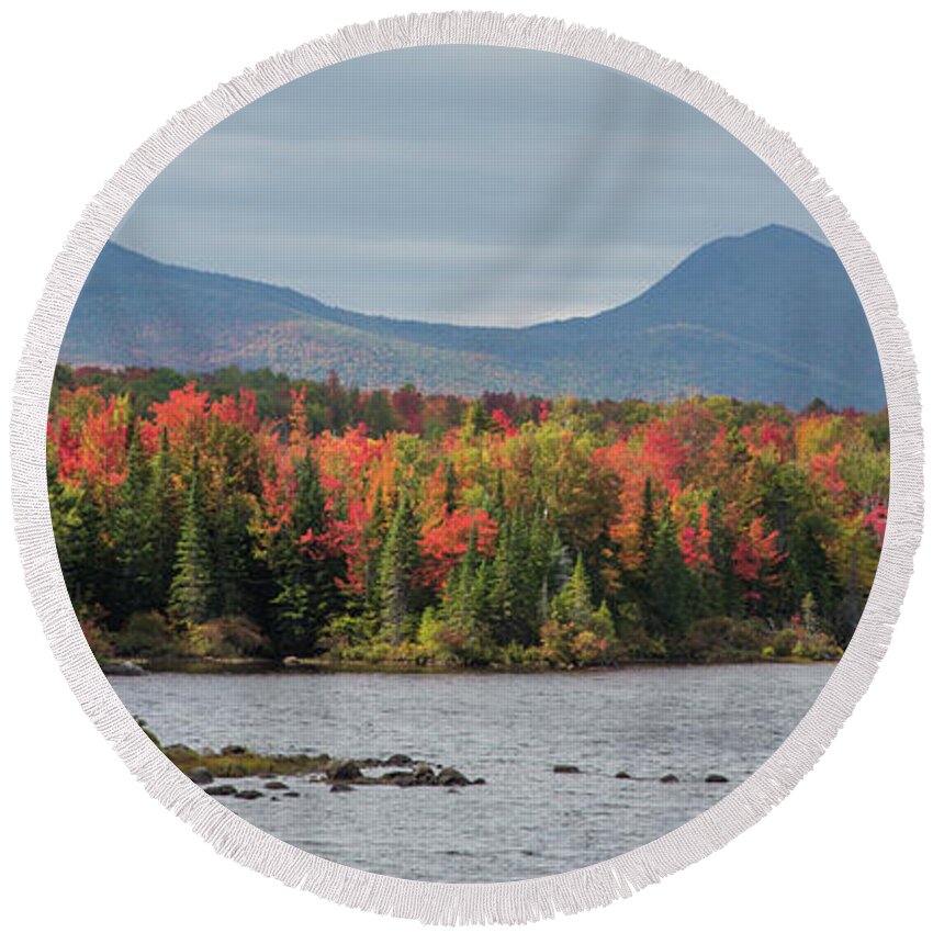 Jericho Round Beach Towel featuring the photograph Jericho Autumn Light by White Mountain Images