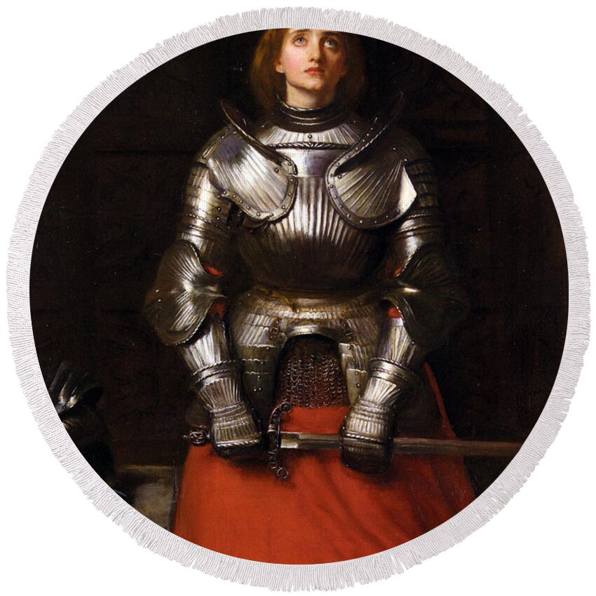 Joan Of Arc Round Beach Towel featuring the digital art Joan of Arc by Long Shot