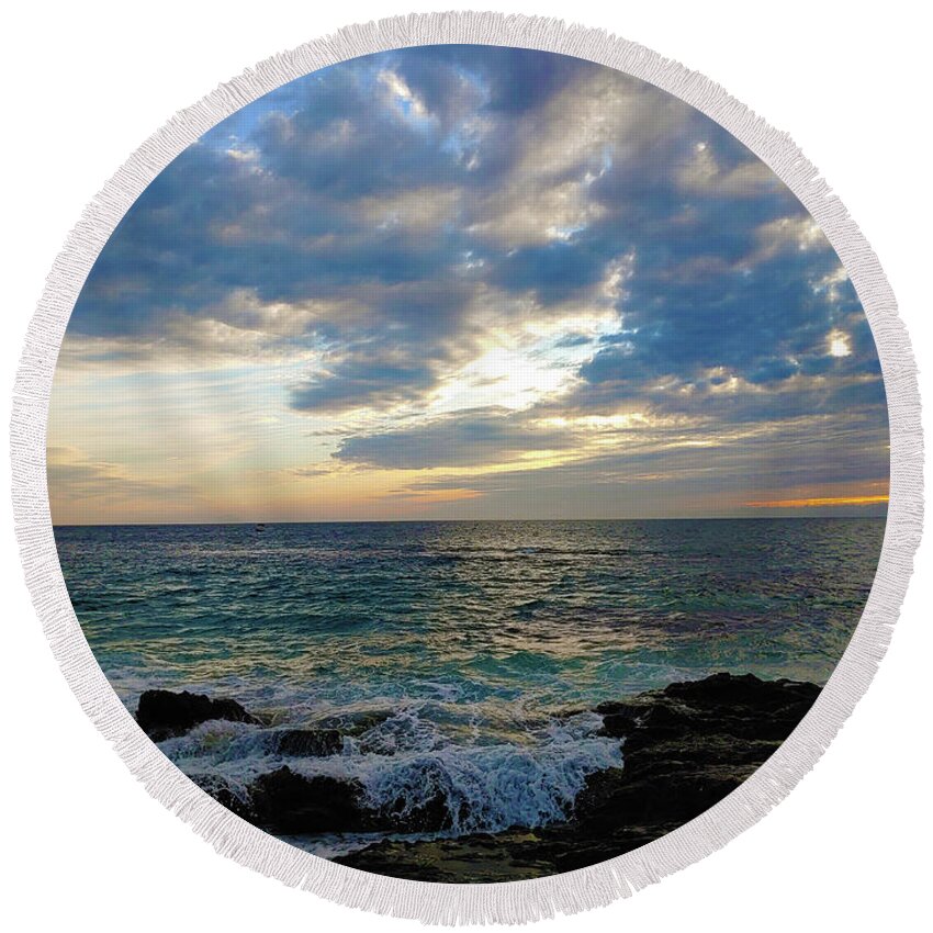 Sunset Round Beach Towel featuring the photograph Just Another Day in Paradise by Marcus Jones