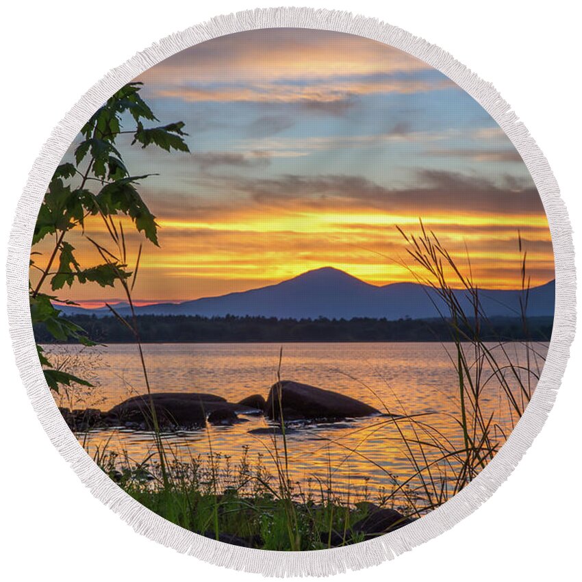 Kearsarge Round Beach Towel featuring the photograph Kearsarge North Summer Dreams by Chris Whiton
