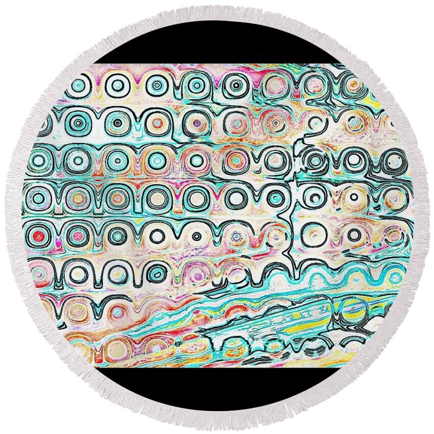 Green Round Beach Towel featuring the digital art Keep Some Visions Closeby by Andy Rhodes