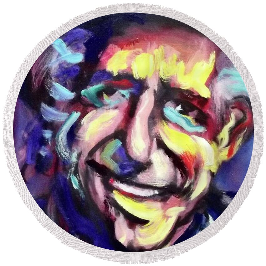 Painting Round Beach Towel featuring the painting Keith by Les Leffingwell