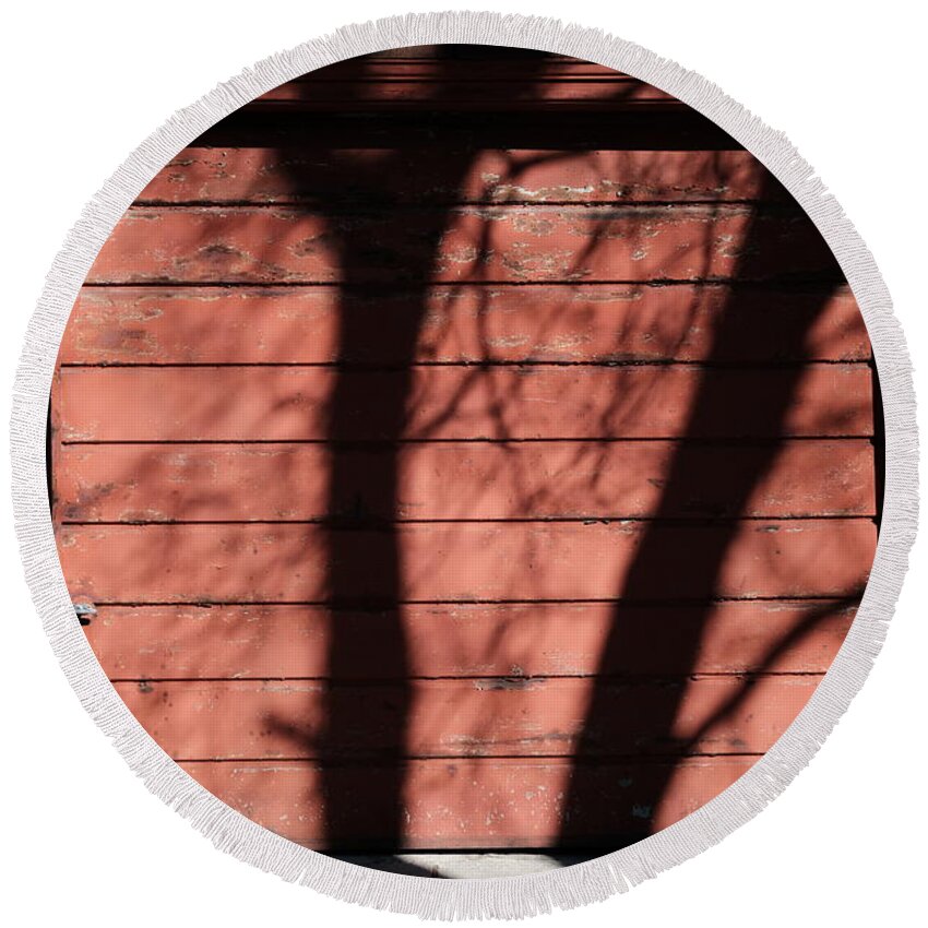 Urban Round Beach Towel featuring the photograph Ketchup Shadows by Kreddible Trout