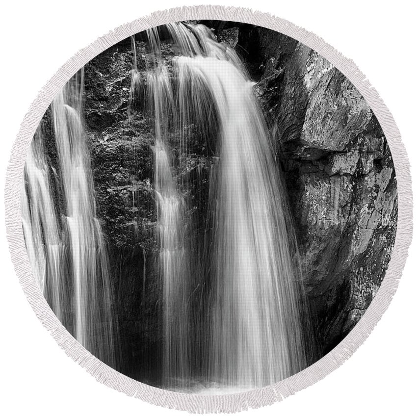 Cascading Round Beach Towel featuring the photograph Kilgore Falls I by Charles Floyd