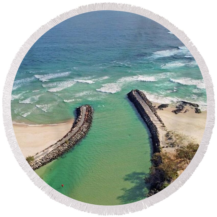 Kingscliff Round Beach Towel featuring the photograph Kingscliff Creek by Andre Petrov