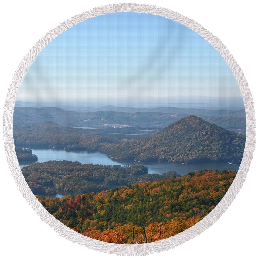 Tennessee Round Beach Towel featuring the photograph Lake Ocoee 3 by Phil Perkins