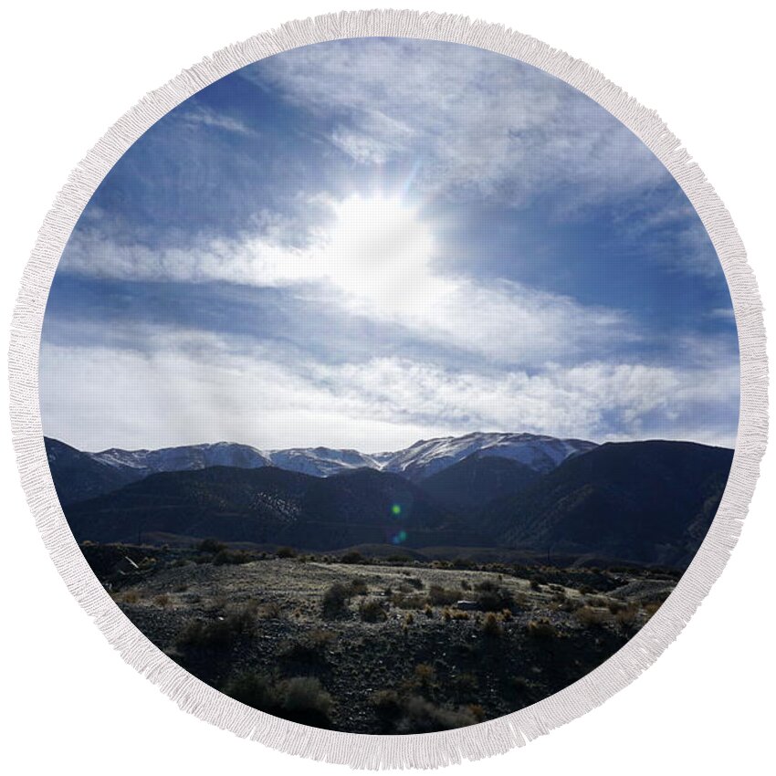 Sierra Nevada Round Beach Towel featuring the photograph Late Afternoon by Brent Knippel