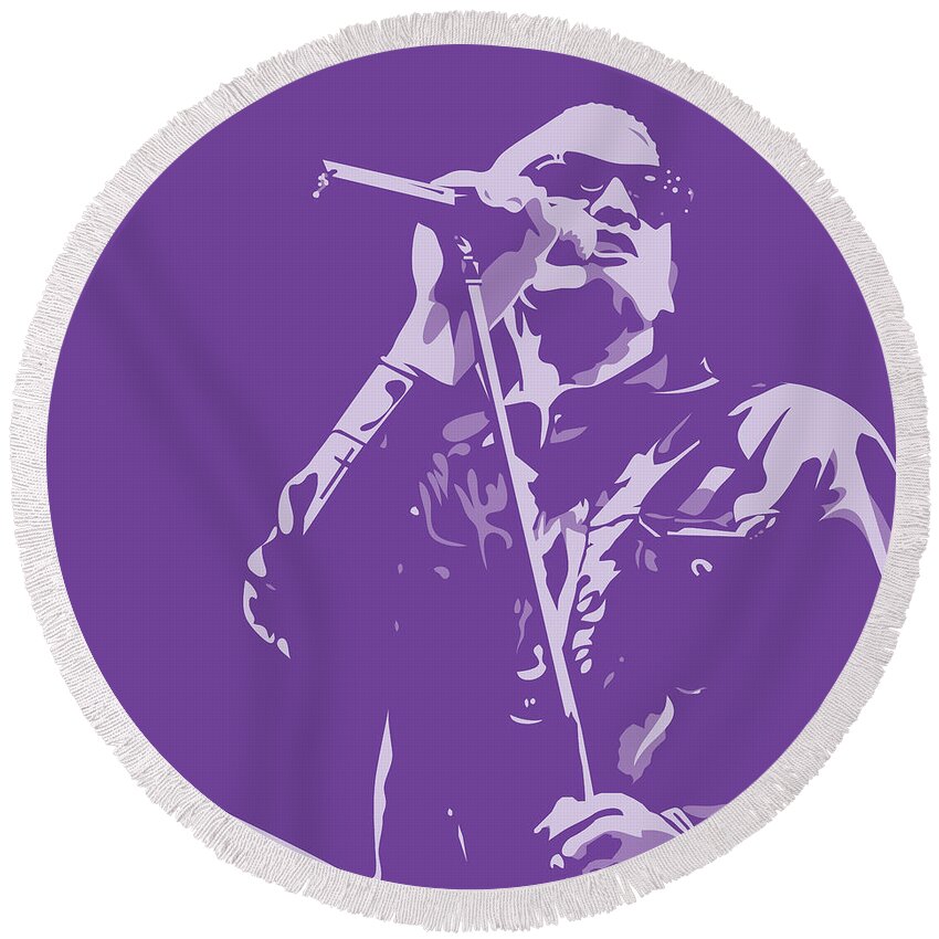 Layne Staley Round Beach Towel featuring the digital art Layne Staley by Kevin Putman