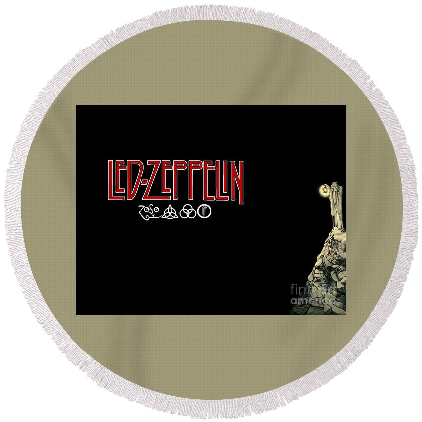 Led Round Beach Towel featuring the photograph Led Zeppelin by Action