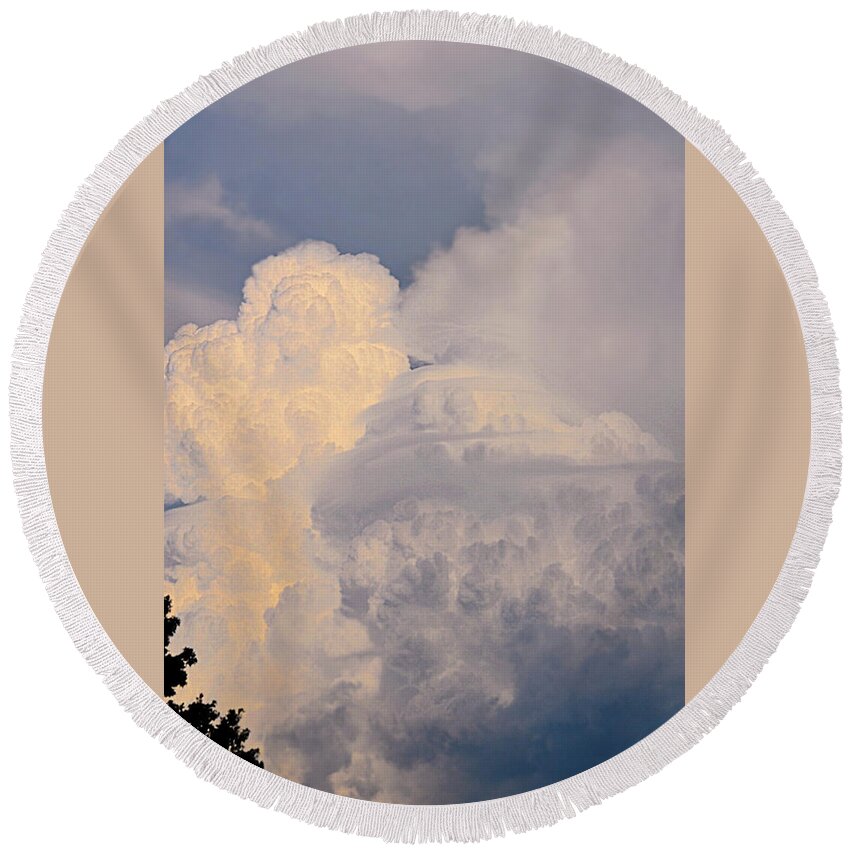 Beautiful Round Beach Towel featuring the photograph Pileus Love by Ally White