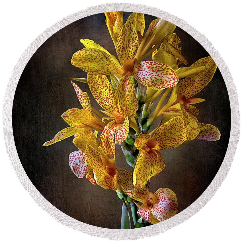 Flower Round Beach Towel featuring the photograph Leopard Lilies by Endre Balogh