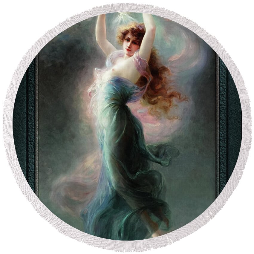 L'etoile Round Beach Towel featuring the painting L'Etoile by Edouard Bisson Fine Art Old Masters Reproduction by Rolando Burbon