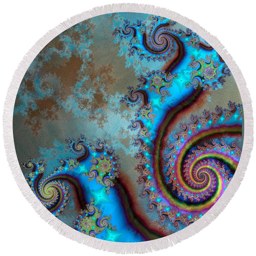 Life Cycles Round Beach Towel featuring the digital art Life Cycles by Kimberly Hansen