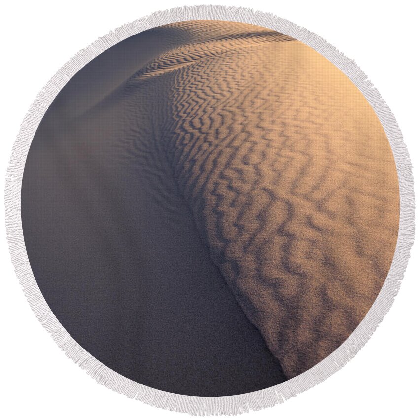 San Dune Round Beach Towel featuring the photograph Light at Sand Dune by Peter Boehringer