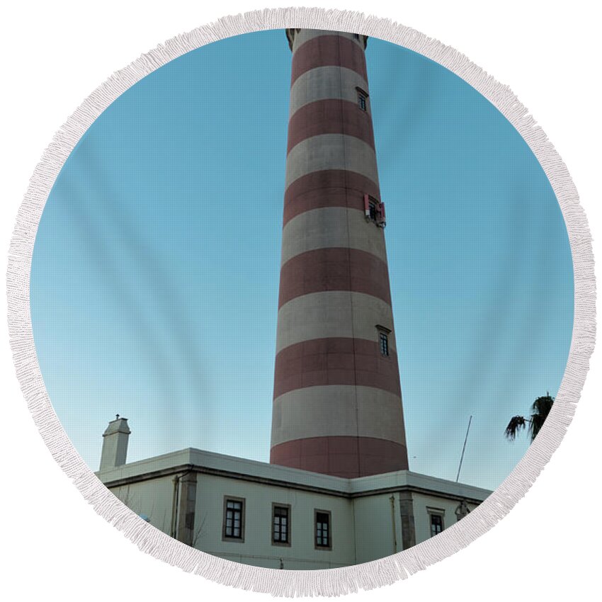 Aveiro Round Beach Towel featuring the photograph Lighthouse in Aveiro, Portugal by Angelo DeVal