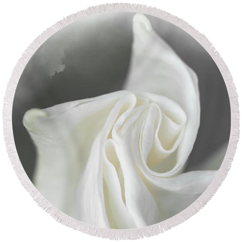 Easter Round Beach Towel featuring the mixed media Lily by Moira Law