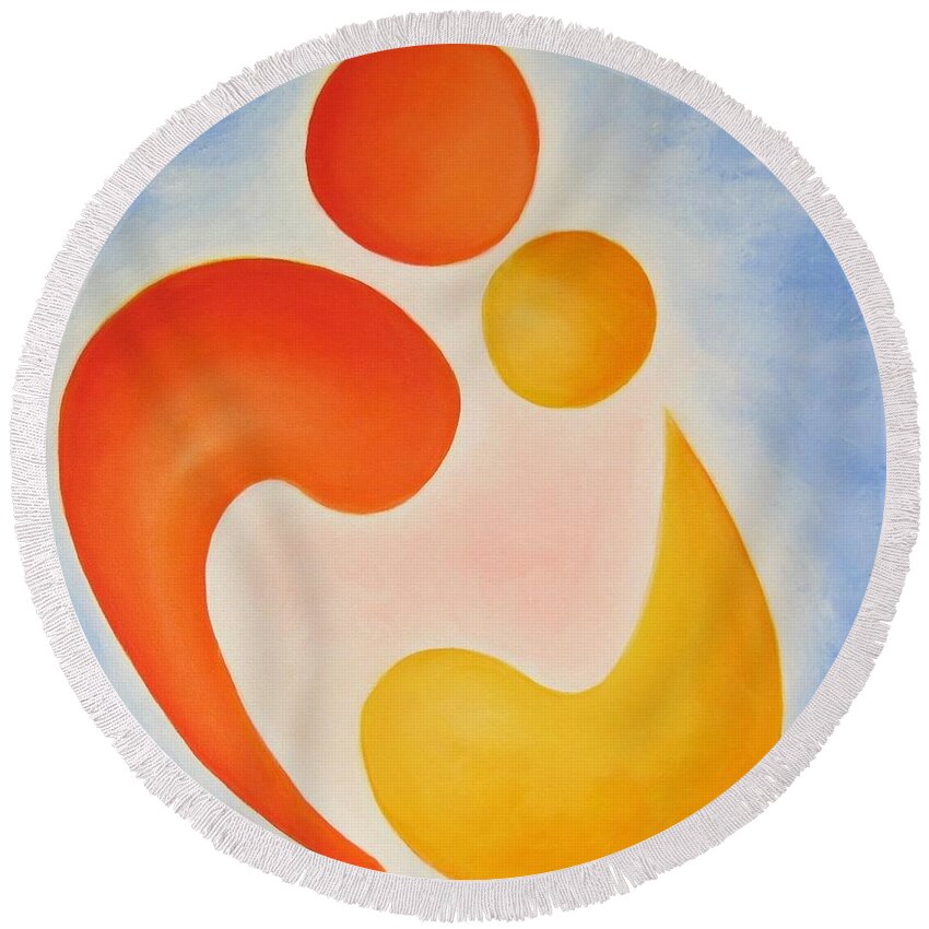 Figurative Abstract Round Beach Towel featuring the painting Limitless by Jennifer Hannigan-Green