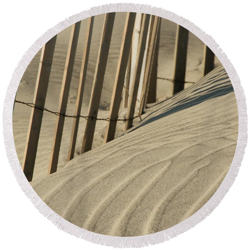 Lines Round Beach Towel featuring the photograph Lines in the Sand by Melissa Southern