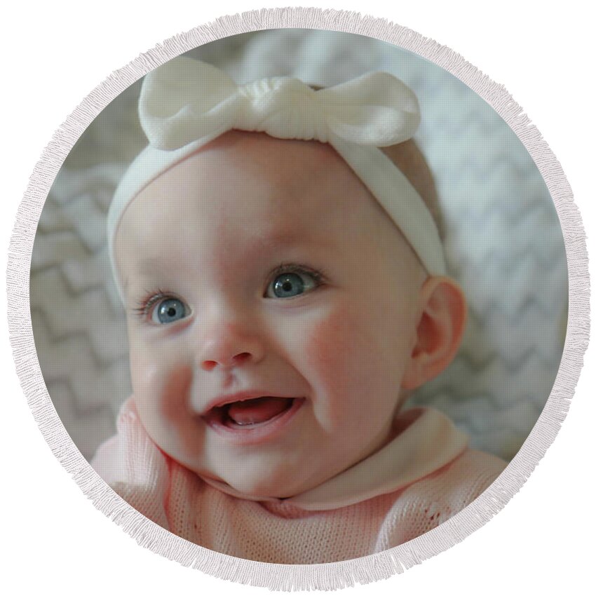 Baby Round Beach Towel featuring the photograph Little Girl II by Veronica Batterson