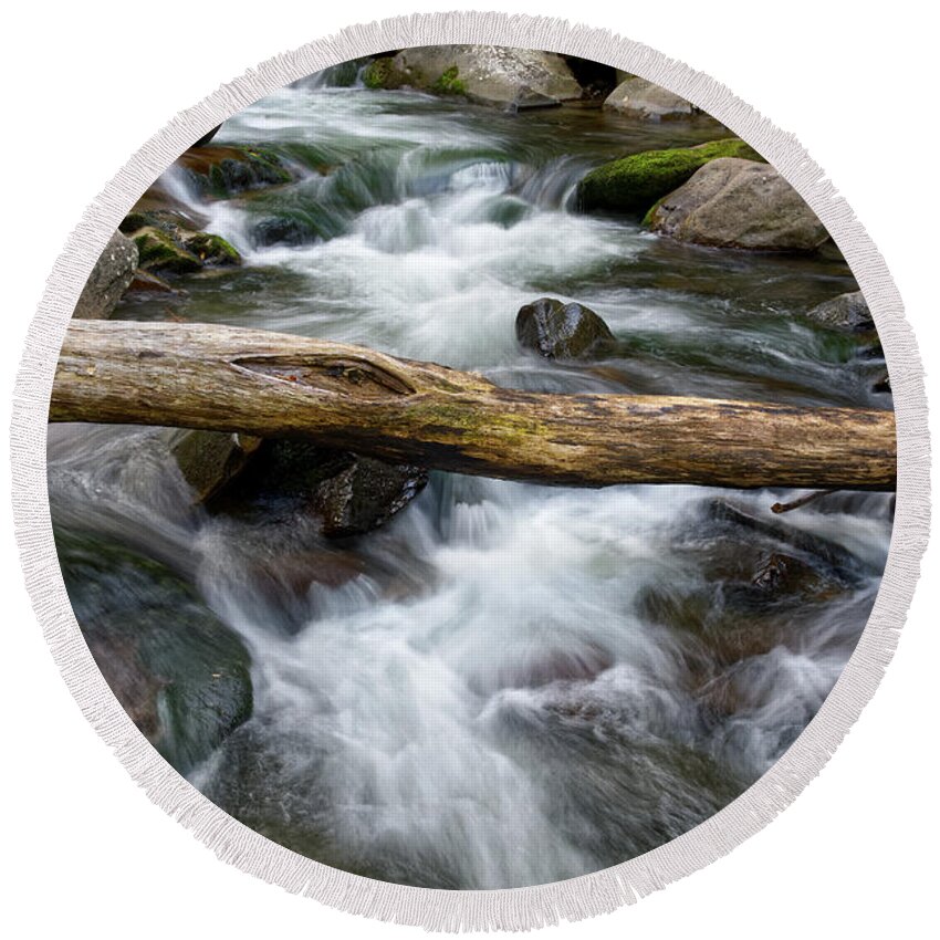 Smokies Round Beach Towel featuring the photograph Little River 2 by Phil Perkins