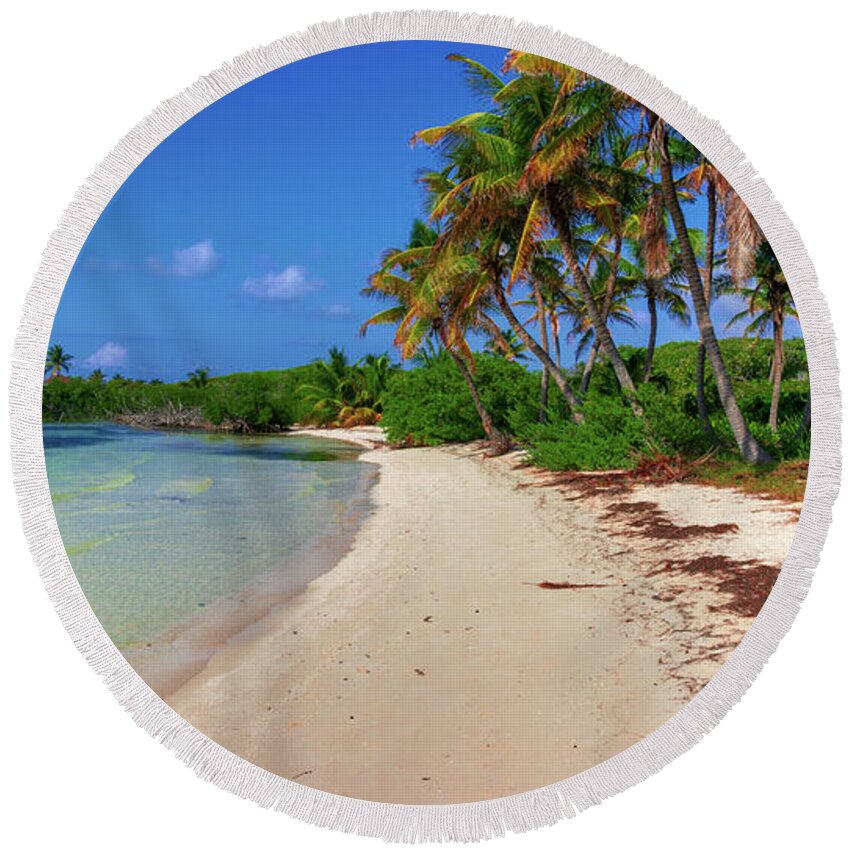Caribbean Round Beach Towel featuring the photograph Living on an island by Sun Travels