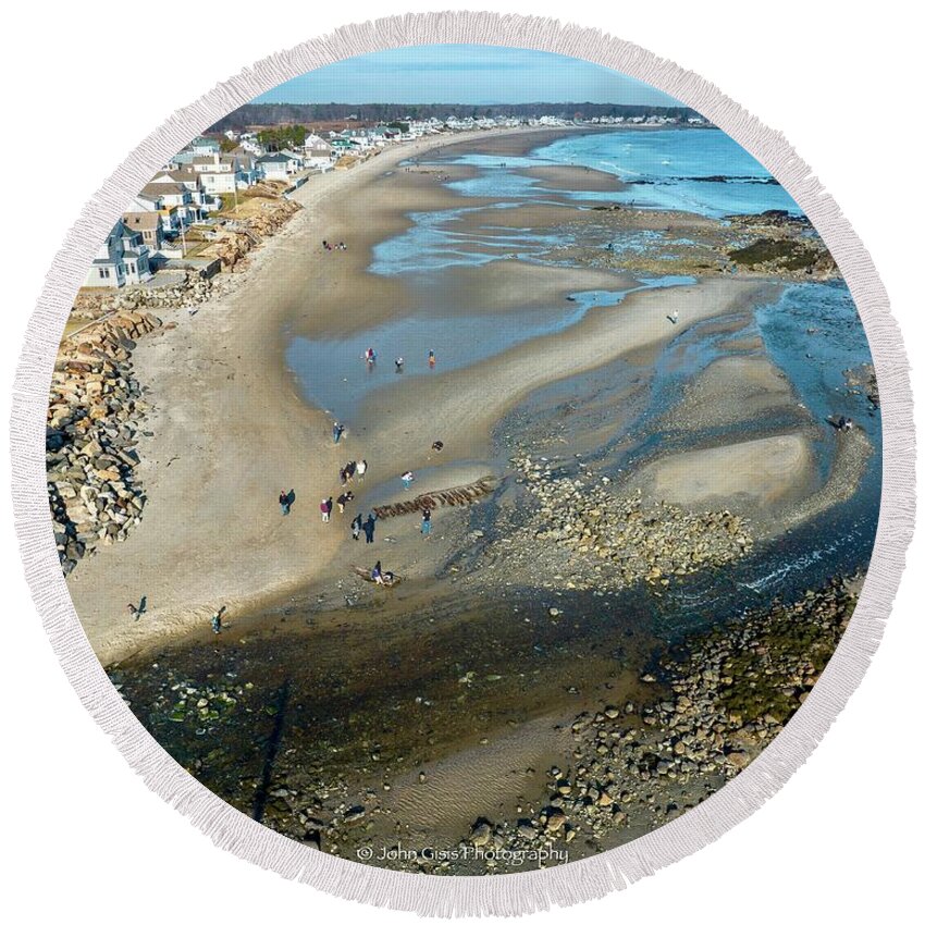  Round Beach Towel featuring the photograph Lizzie Carr remnants by John Gisis